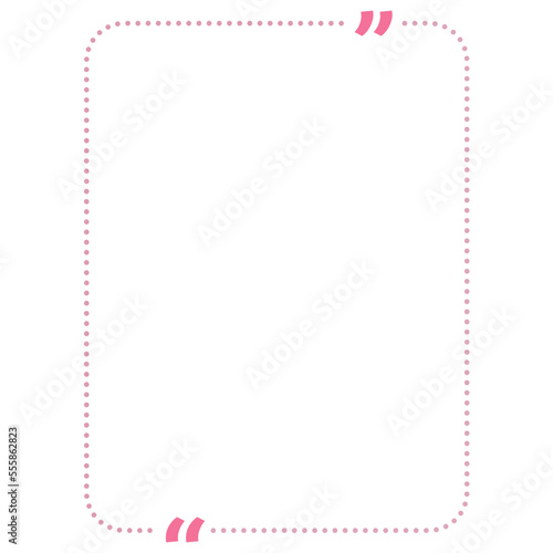 Quote box frame pink dotted line vertical rectangle