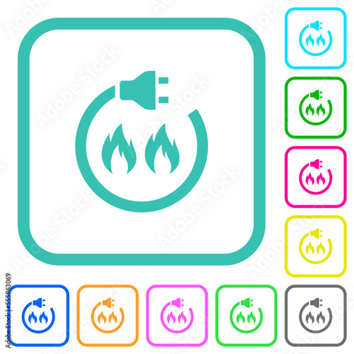 Gas energy vivid colored flat icons photo