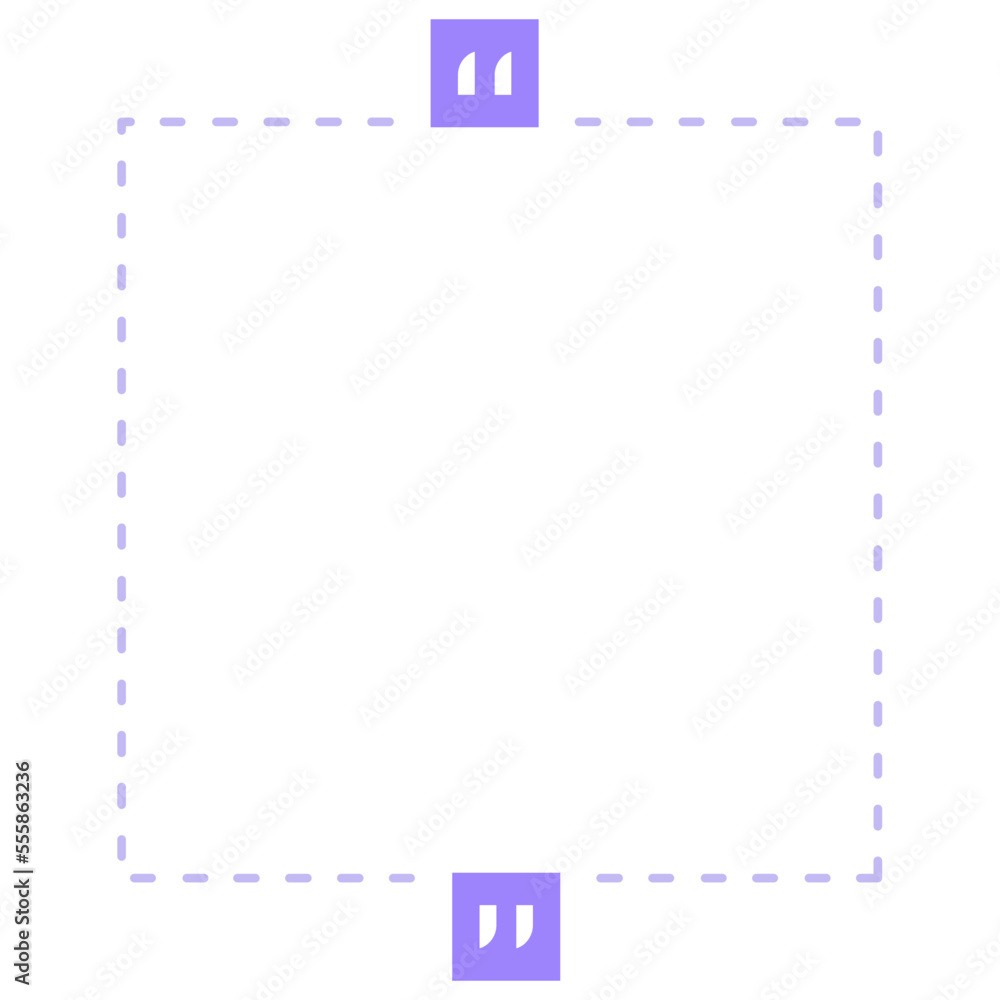 Quote box frame purple dashed line square Quote box frame purple dashed line square