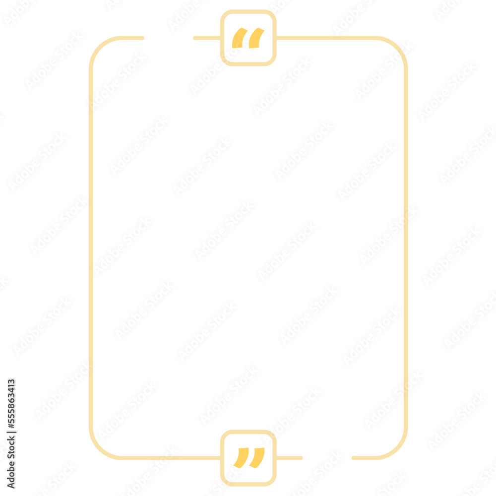Quote box frame yellow rounded vertical rectangle Quote box frame yellow rounded vertical rectangle