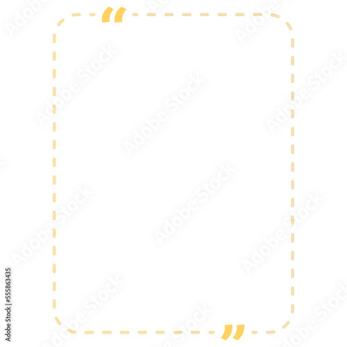 Quote box frame yellow dashed line vertical rectangle