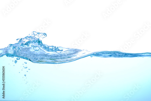 Water surface movement. white background.