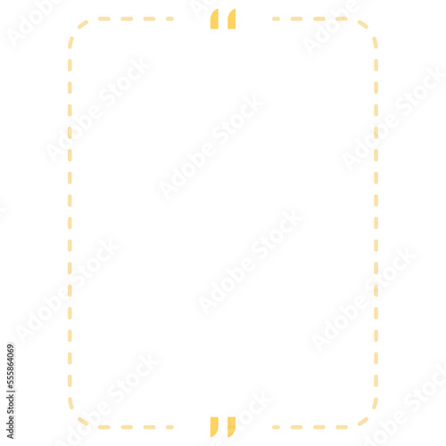 Quote box frame yellow dashed line vertical rectangle
