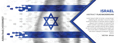 Abstract Israel Flag Banner and Background with Arrow Shape Trading Exchange Investment concept