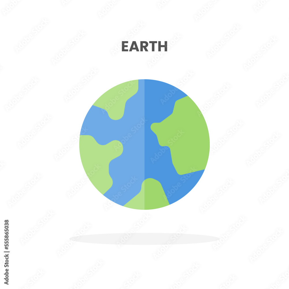 Earth icon flat. Vector illustration on white background. Can used for web, app, digital product, presentation, UI and many more. Earth icon flat. Vector illustration on white background. Can used for web, app, digital product, presentation, UI and many more.