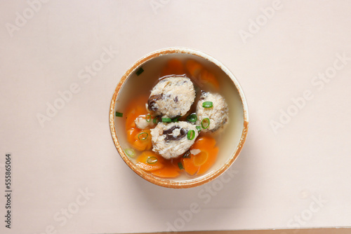 Sup Bakso Lohoa or Bakso Rambutan is Lohoa Meatballs made from minced meat, mushroom and glass noodles.