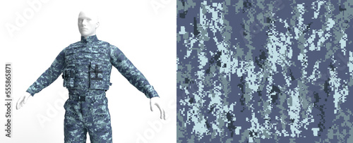 Navy military and army camouflage USA. Seamless pattern.	