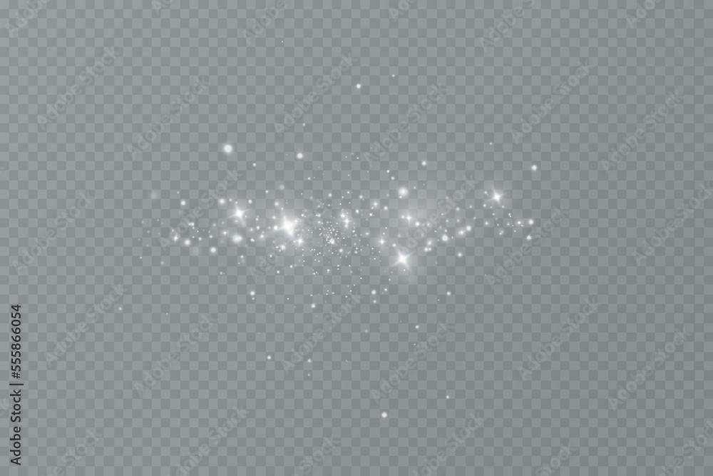 Light effect with glitter particles.Christmas dust.White sparks shine with special light. Light effect with glitter particles.Christmas dust.White sparks shine with special light.