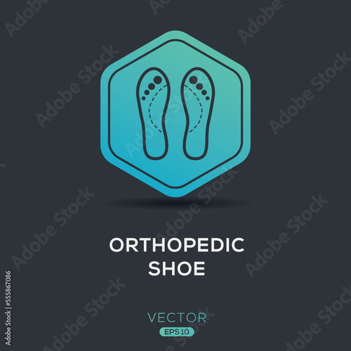 Creative (Orthopedic shoe) Icon, Vector sign.