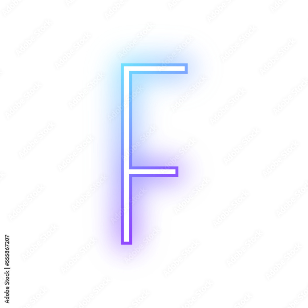 Alphabet uppercase F neon blue purple Alphabet uppercase F neon blue purple