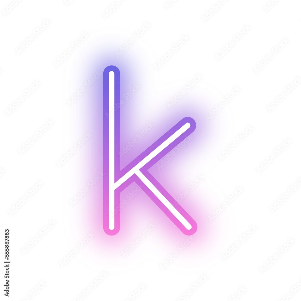 Alphabet lowercase k neon light purple pink Alphabet lowercase k neon light purple pink