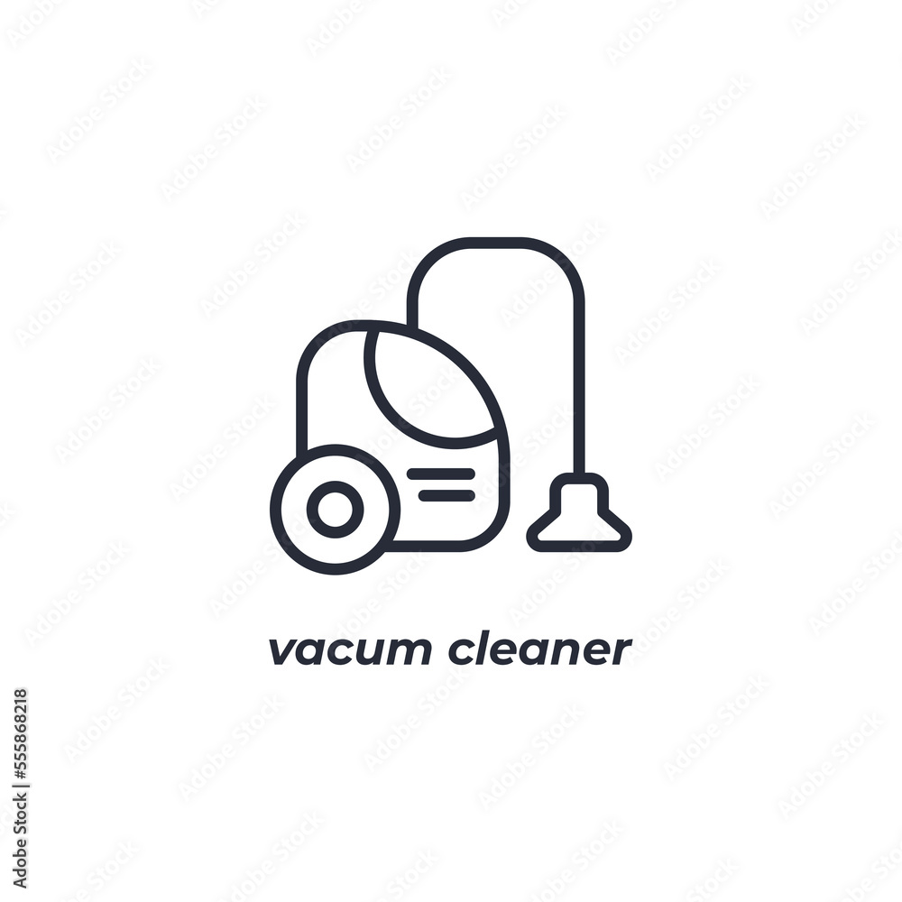 Vector sign vacum cleaner symbol is isolated on a white background. icon color editable. Vector sign vacum cleaner symbol is isolated on a white background. icon color editable.