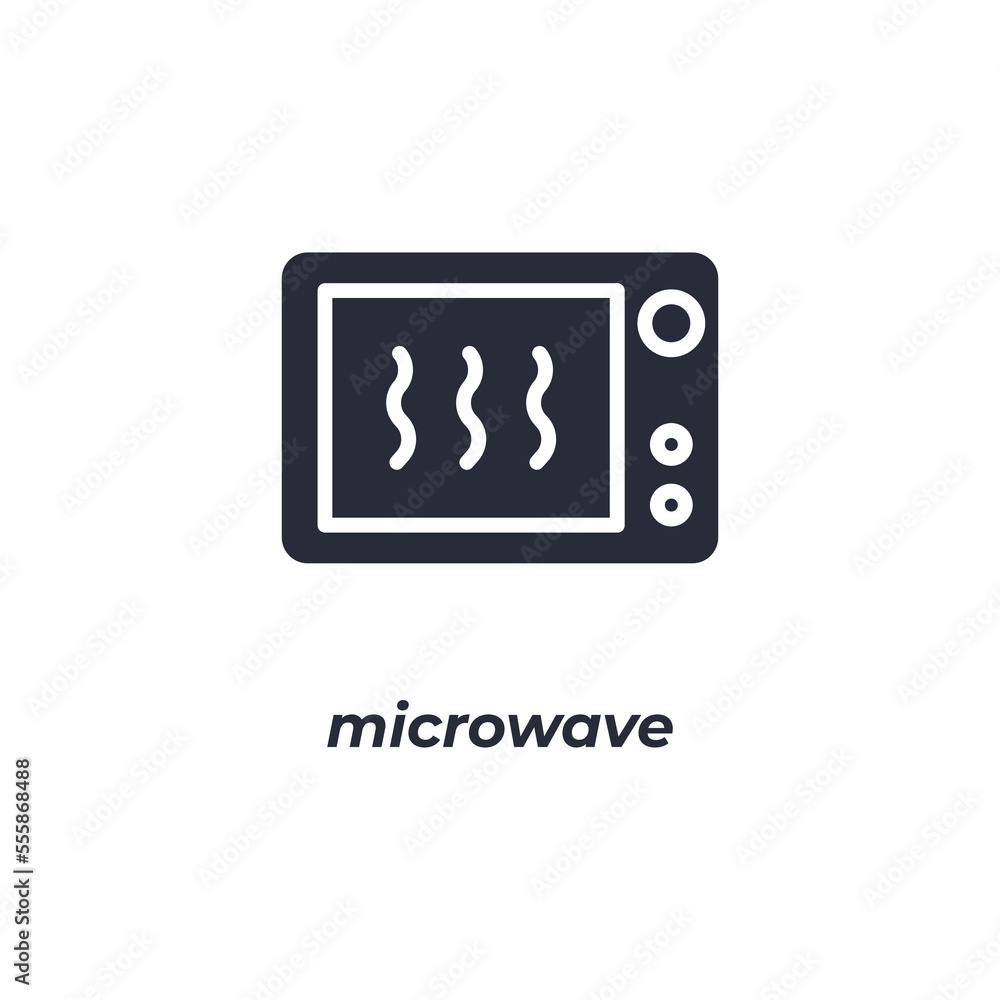 Vector sign microwave symbol is isolated on a white background. icon color editable. Vector sign microwave symbol is isolated on a white background. icon color editable.