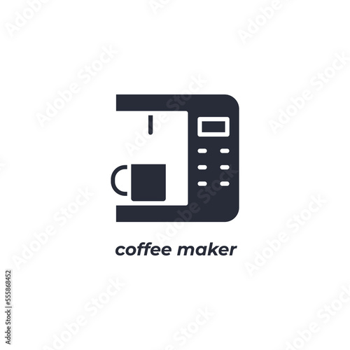 Vector sign coffee maker symbol is isolated on a white background. icon color editable.