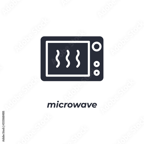 Vector sign microwave symbol is isolated on a white background. icon color editable.