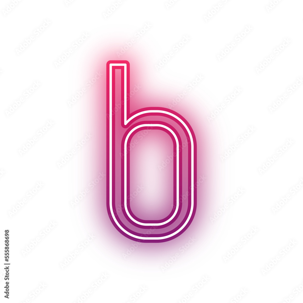 Neon light red alphabet lowercase b outline Neon light red alphabet lowercase b outline