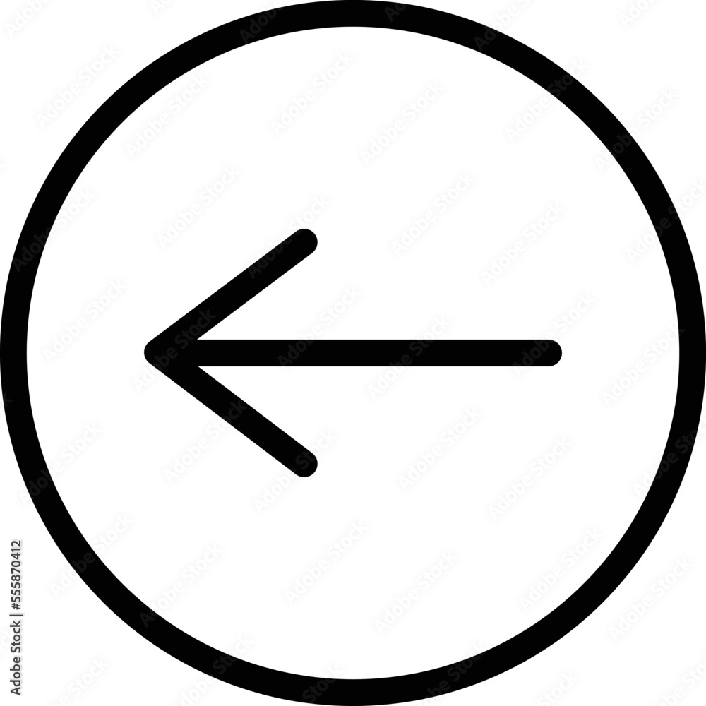 Left arrow back button . Back arrow icon vector Left arrow back button . Back arrow icon vector