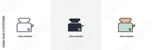 slice toaster icon. Line, solid and filled outline colorful version, outline and filled vector sign. Idea Symbol, logo illustration. Vector graphics