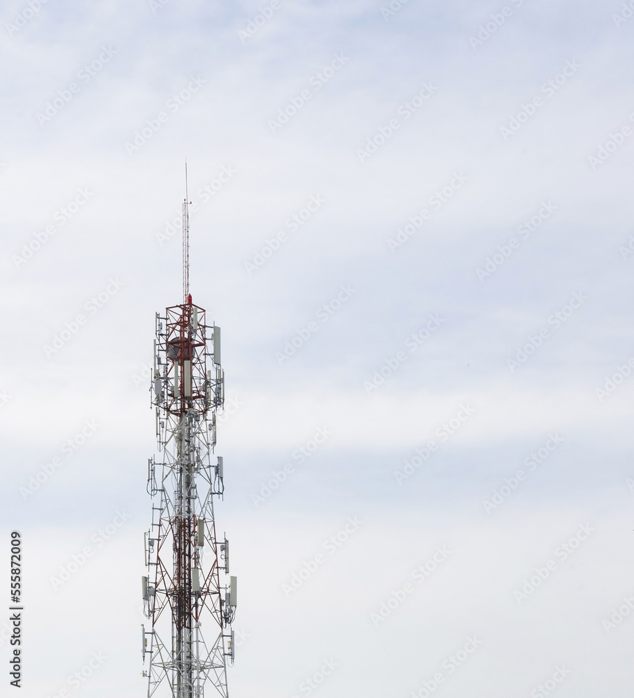cell tower Communication towers on a not so bright day cell tower Communication towers on a not so bright day