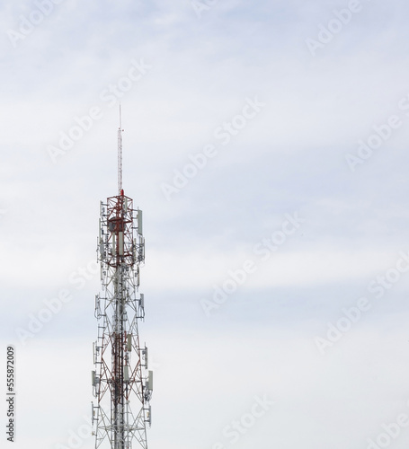 cell tower Communication towers on a not so bright day