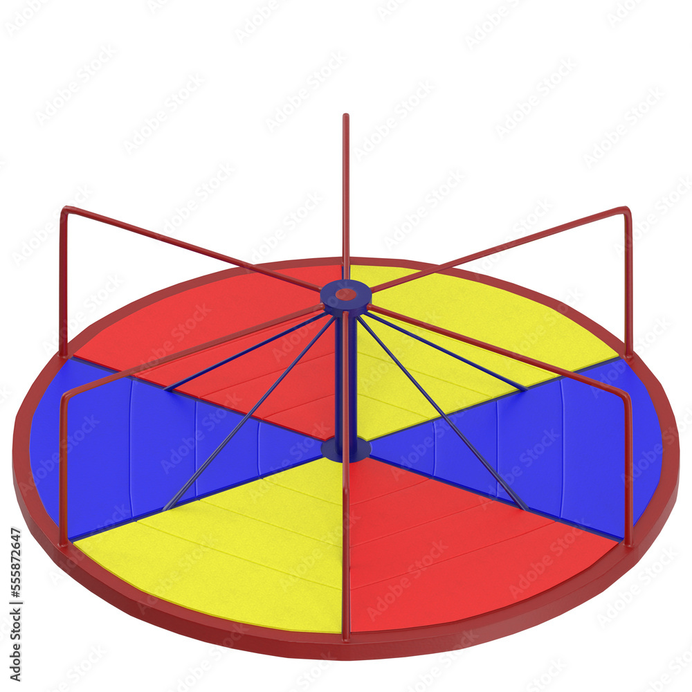 Obraz premium 3D rendering illustration of a colorful playground merry-go-round