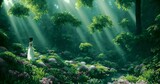 Green scenery wallpapers 4K. Generative AI. High quality 