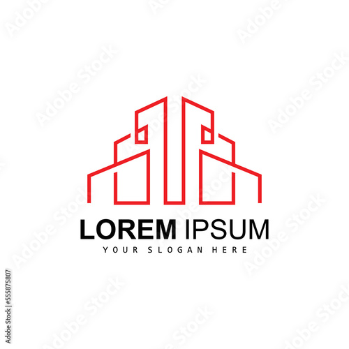 House Logo, Building Furniture Design, Construction Vector, Property Brand Icon, Real Estate, Housing