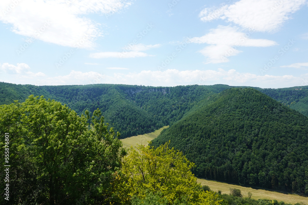 Fototapeta premium Swabian Alb landscapes, view from Bad Urach castle, Germany 