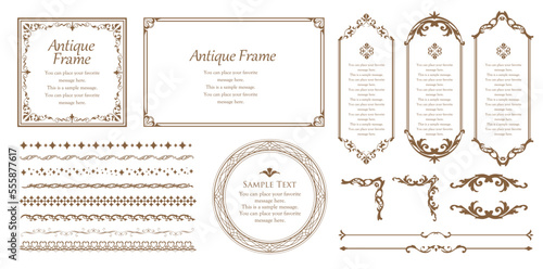 高級感のある額のデザイン。囲みのデザイン。アンティークな枠。