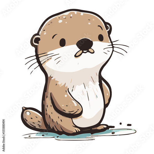 Cute Children Illustration Baby Animal Funny Book Vector cat Meercat Otter