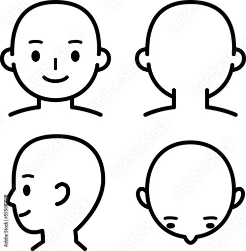 頭部のデフォルメイラストセット