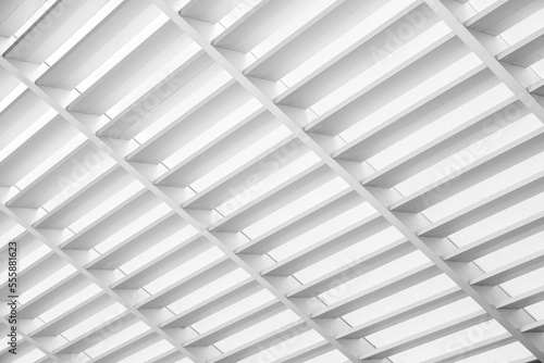 white grey modern of metal roof structure of modern building.