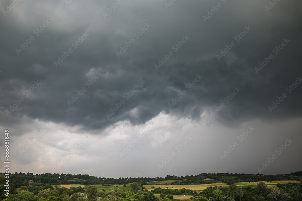 Storm clouds over the rural area of western Serbia