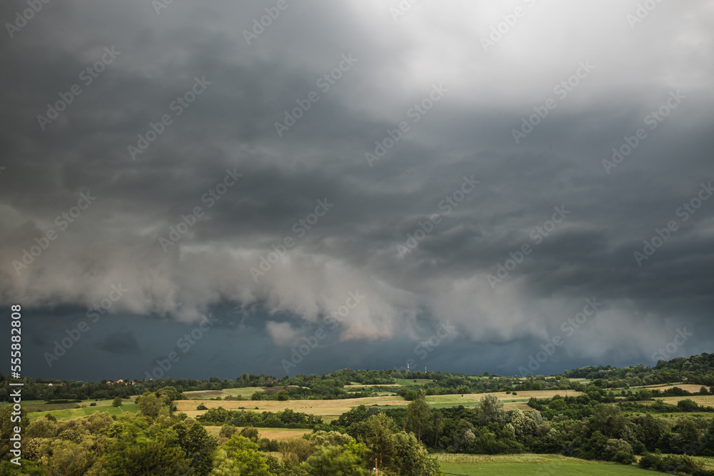 Storm clouds over the rural area of western Serbia Storm clouds over the rural area of western Serbia