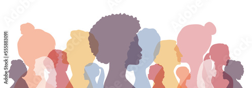 Women of different ethnicities and ages stand side by side together.