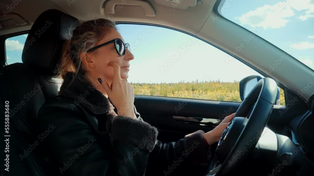 woman driver riding on car . driving suv vehicle woman driver riding on car . driving suv vehicle