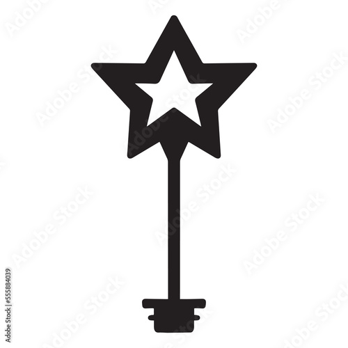 Black and white image of fantasy key