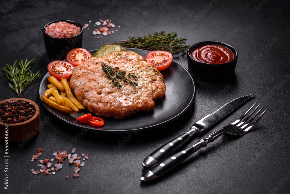 Delicious fresh grilled turkey meat steak with spices and herbs Delicious fresh grilled turkey meat steak with spices and herbs
