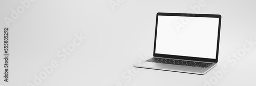 laptop isolated with transparent screen and white background