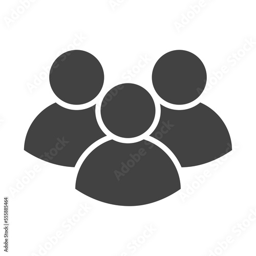 Three users icon (multiple users) 3 persons vector graphic icon