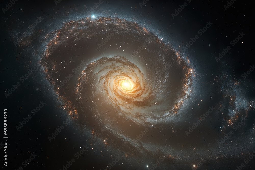 image of the Milky Way galaxy in close up, including stars and cosmic dust. Generative AI