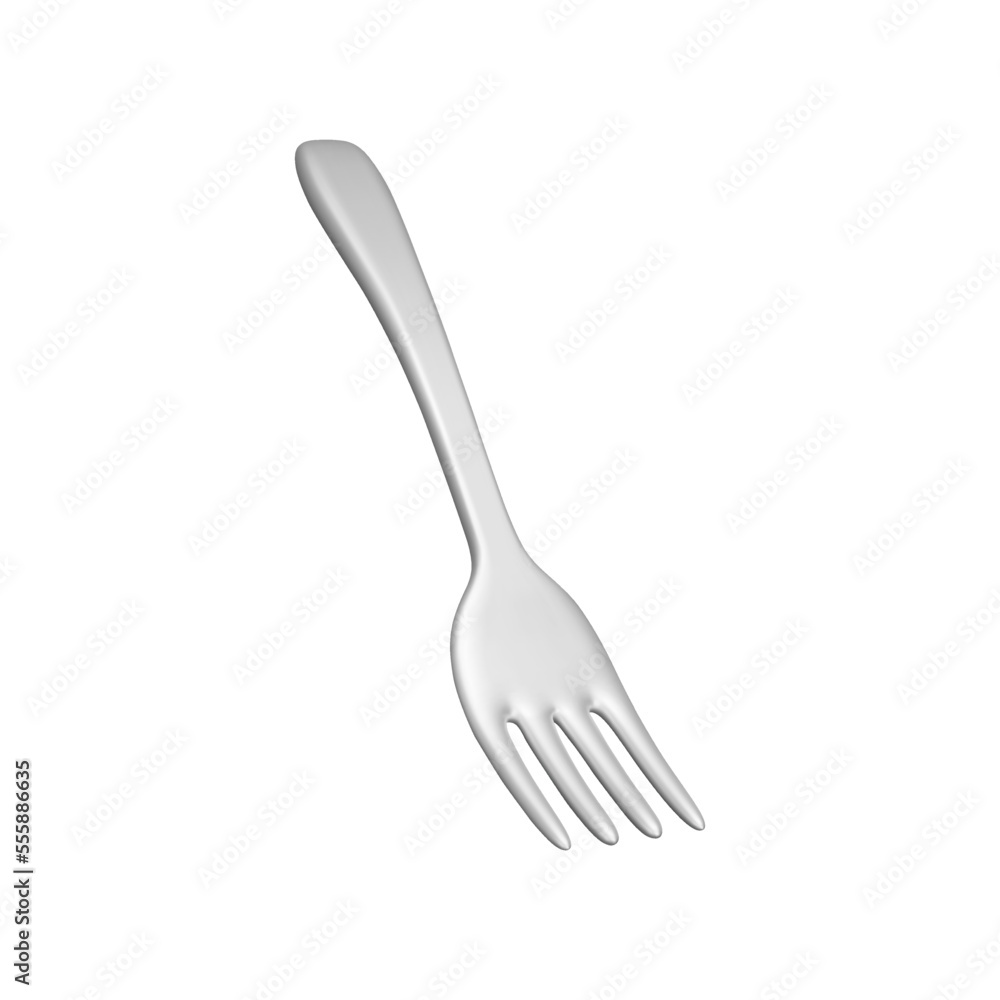 Fork 3d icon. cutlery. Isolated object on transparent background Fork 3d icon. cutlery. Isolated object on transparent background