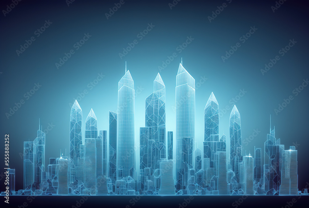 Digital city concept, Generative AI illustration