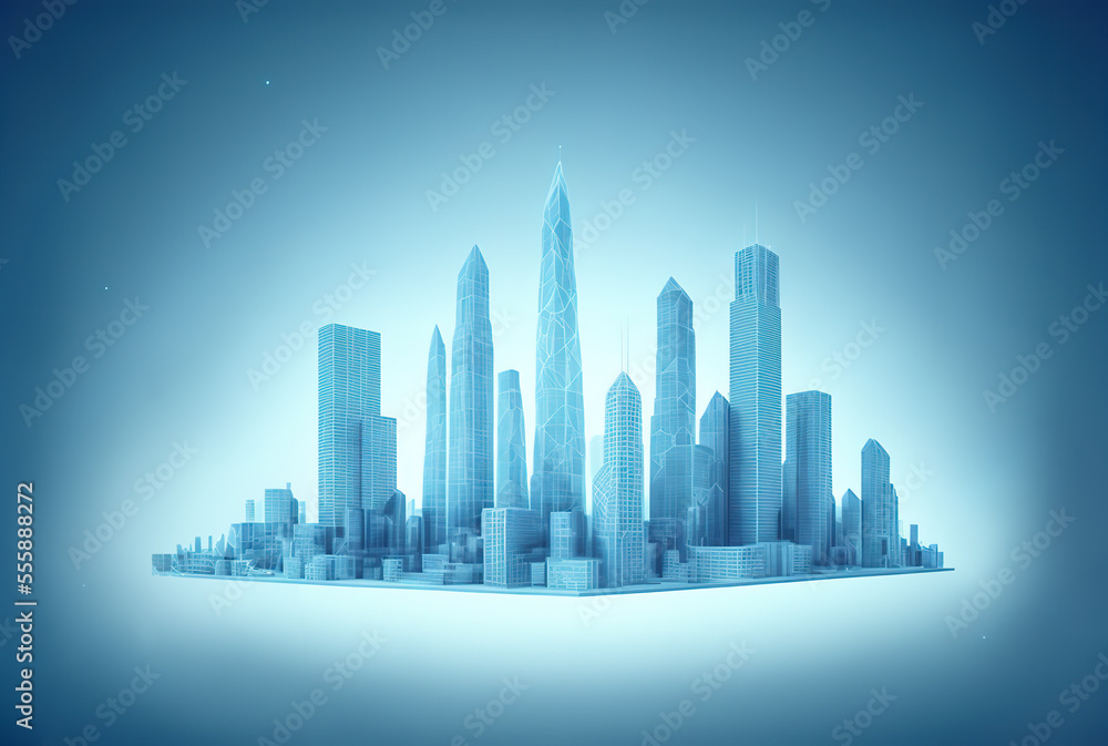 Digital city concept, Generative AI illustration