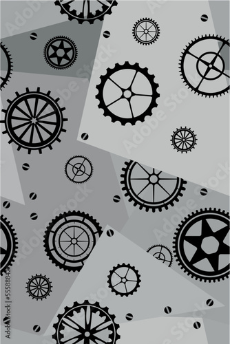 Seamless vector pattern gear, cogwheel. Background fo printing