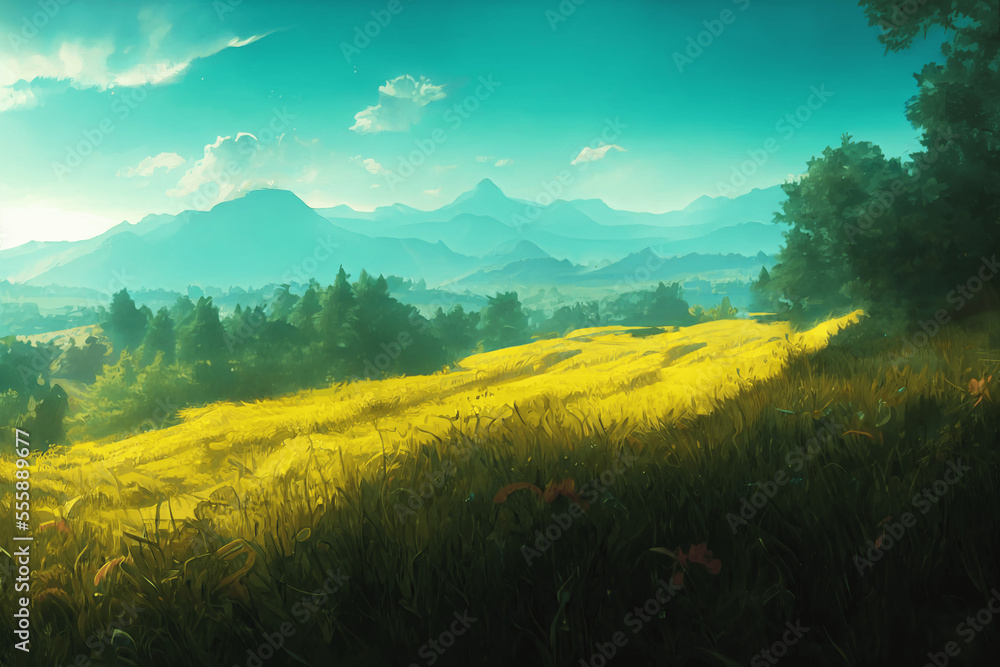 Naklejka premium 自然系背景の高解像度画像イラスト(AI generated image)