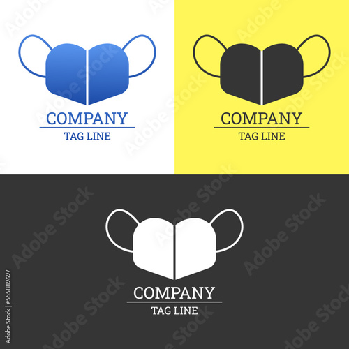 Mask Logo Design With Heart Shape Vector, Suitable For Web, Banner And Business