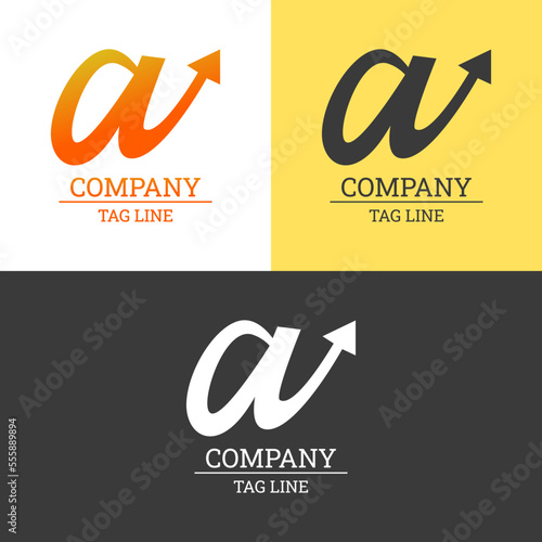 Logo Design Letter A With Upward Tail Vector