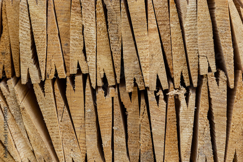 Texture wooden shingles wall. Wooden shingle also known as gont in Ukraine photo