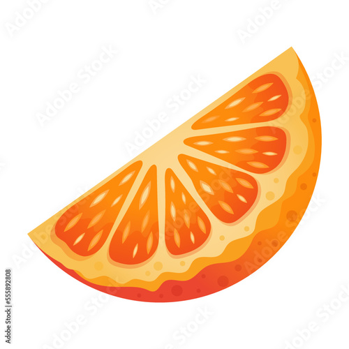 Orange slice. Juicy fruit isolated on white background.